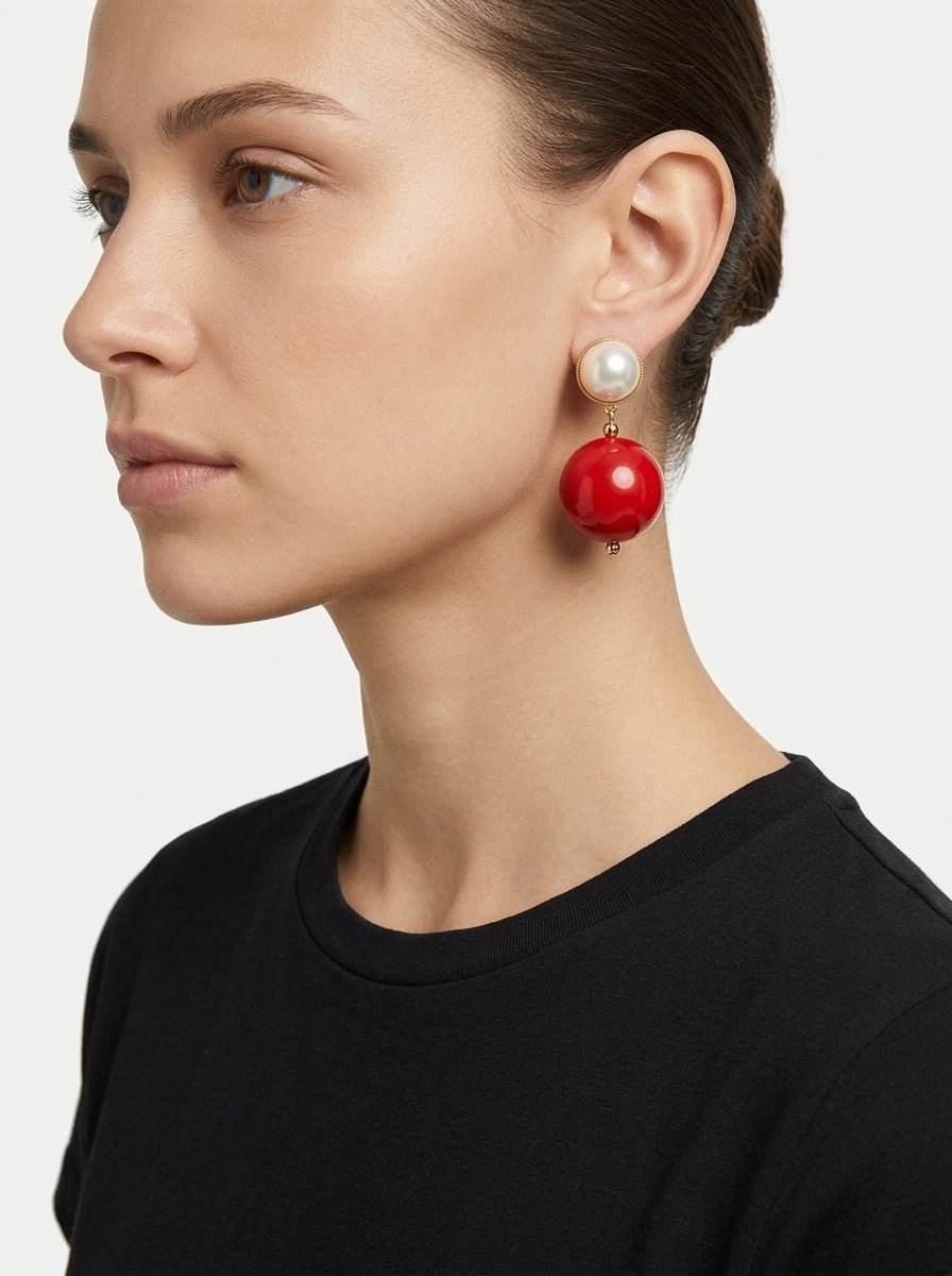 Pendientes Fabrizio Marcantelli Bola Rojo P
