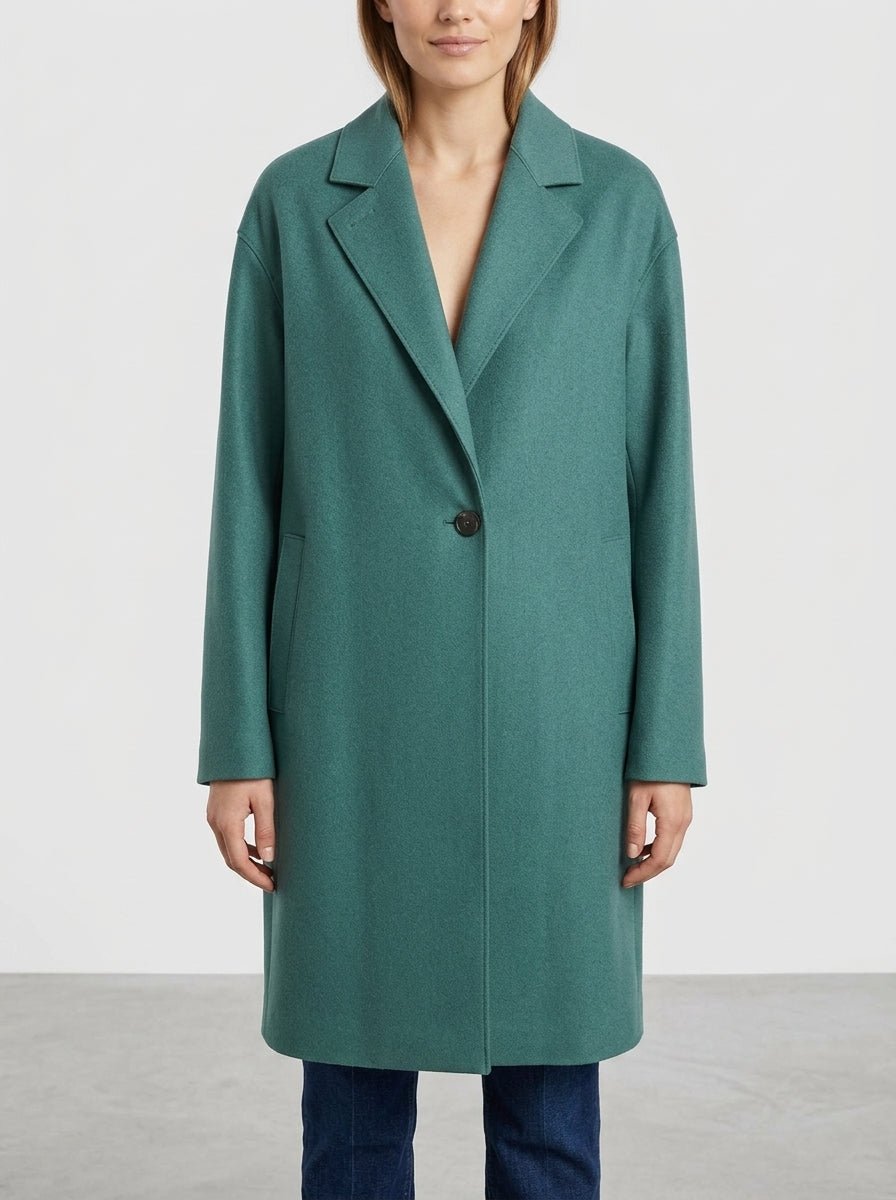 Abrigo Harris Wharf London Cashmere Verde Mar