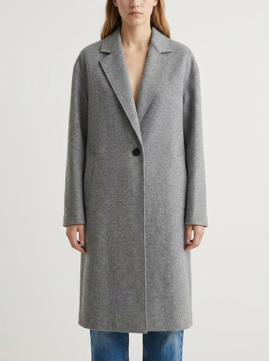 Abrigo Harris Wharf London Cashmere Gris Claro