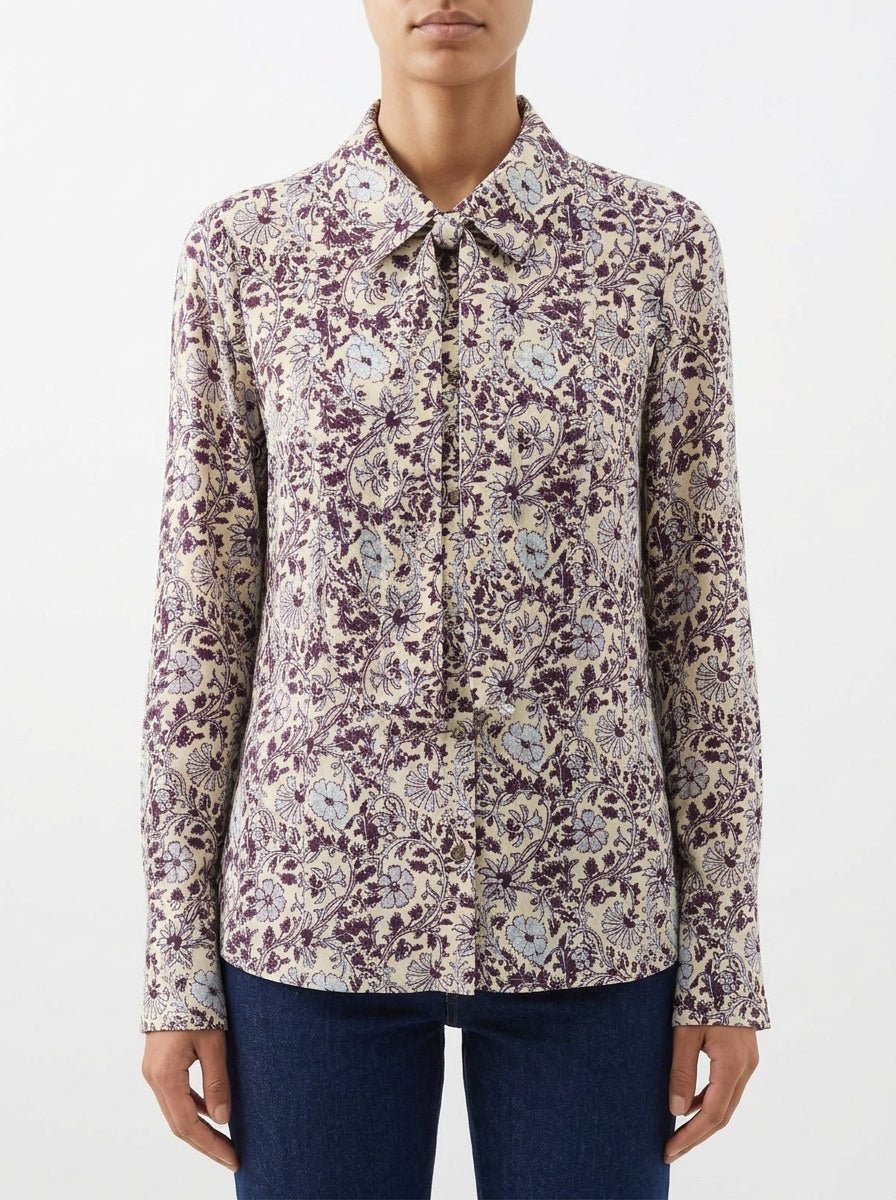 Camisa Whyci Milano Lazo Flores Purpura