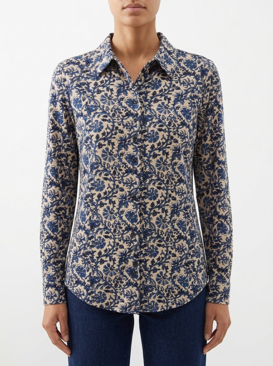 Camisa Whyci Milano Flores Marino