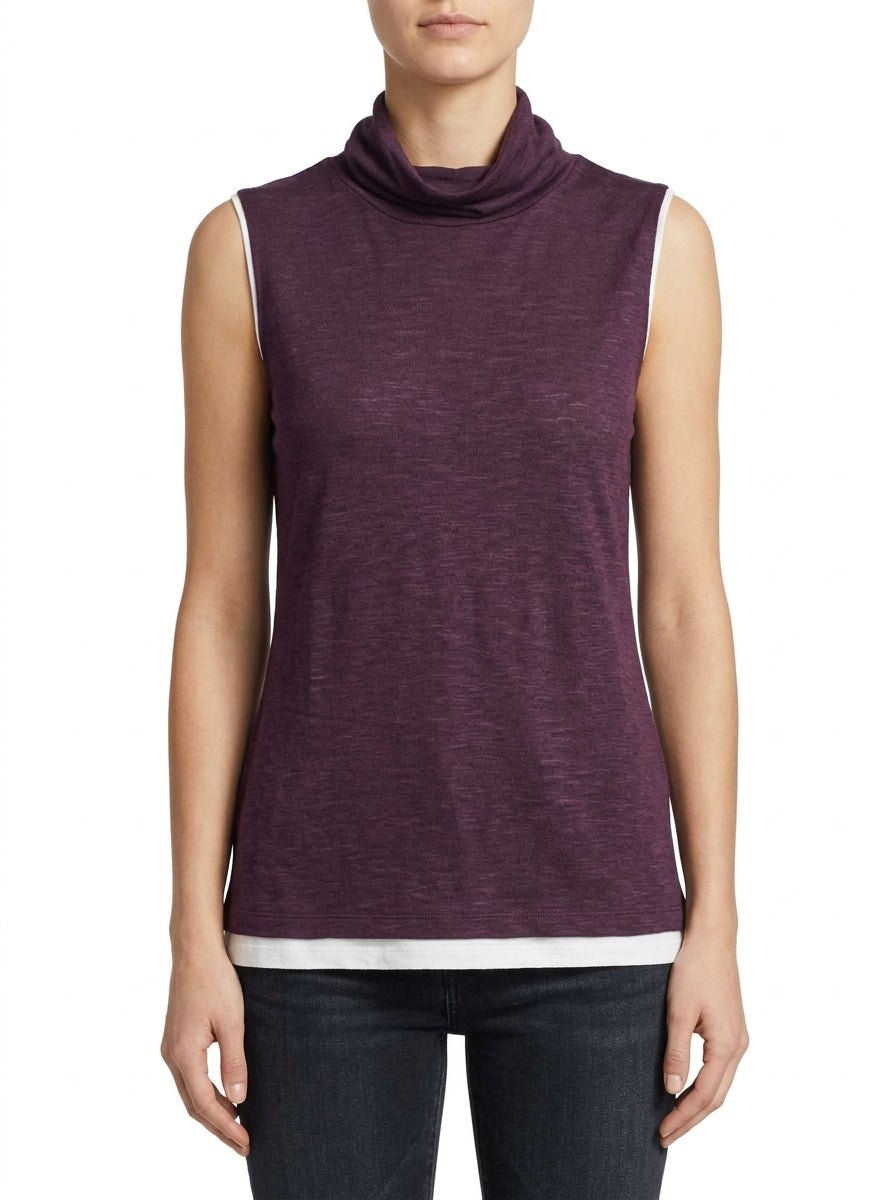 Top Whicy Milano Cuello Alto Púrpura
