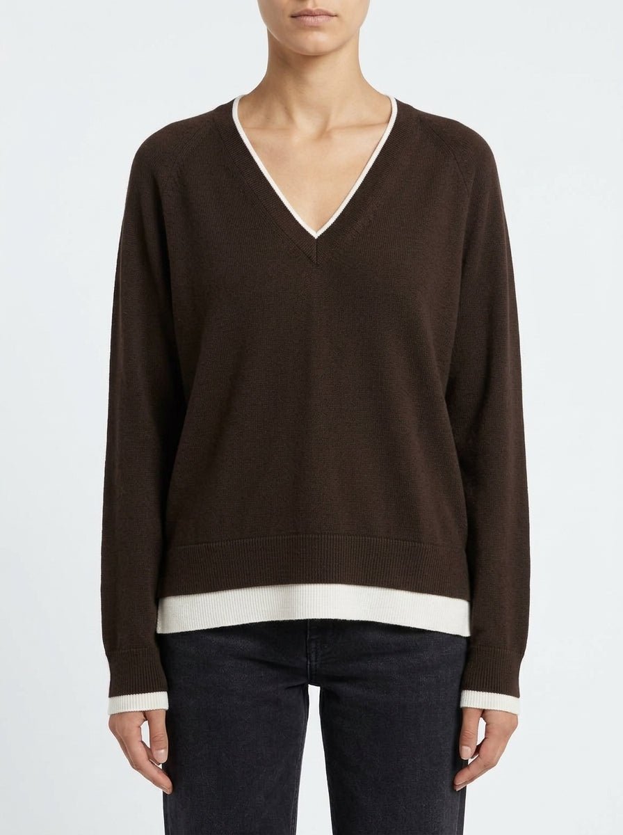 Jersey Scaglione Boat Beck Contrast Rib Marron