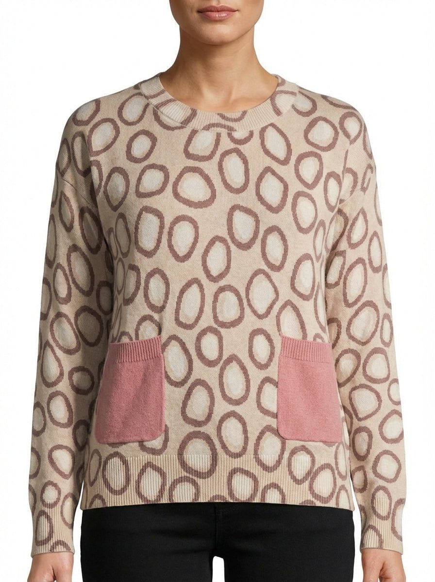 Jersey In Bed With You Bolsillos Circulos Beige