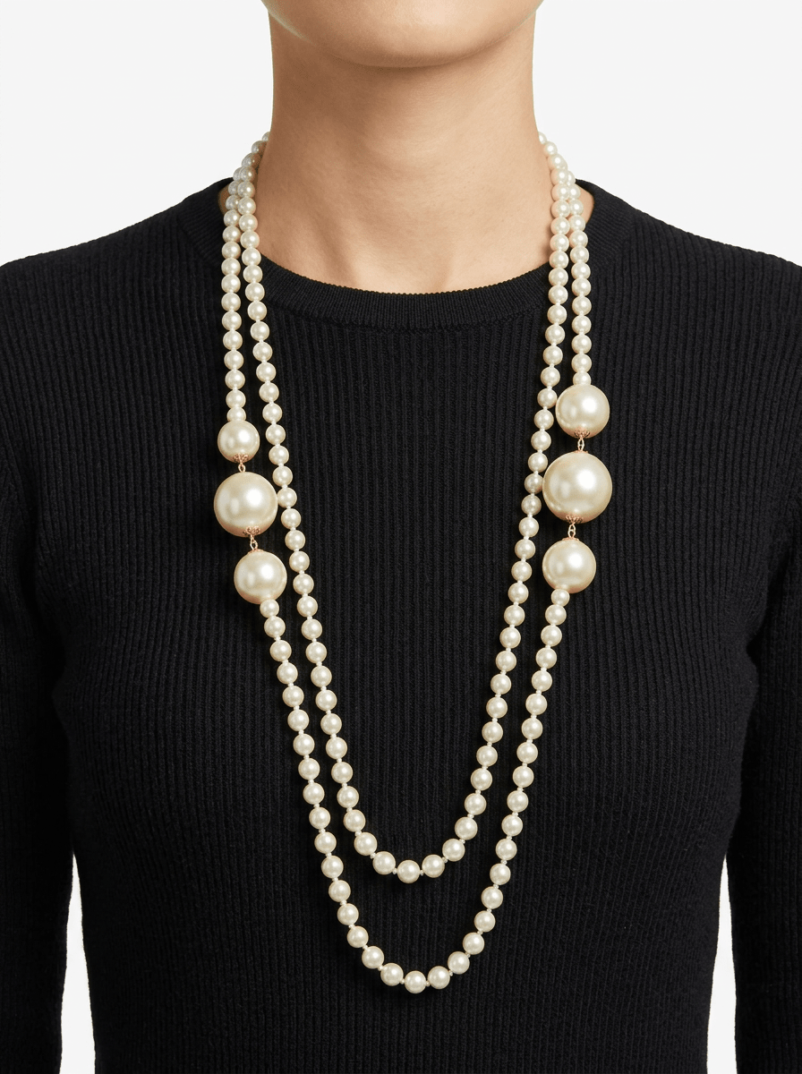 Collar Fabrizio Marcantelli Bolas Negras Corazon Dorado