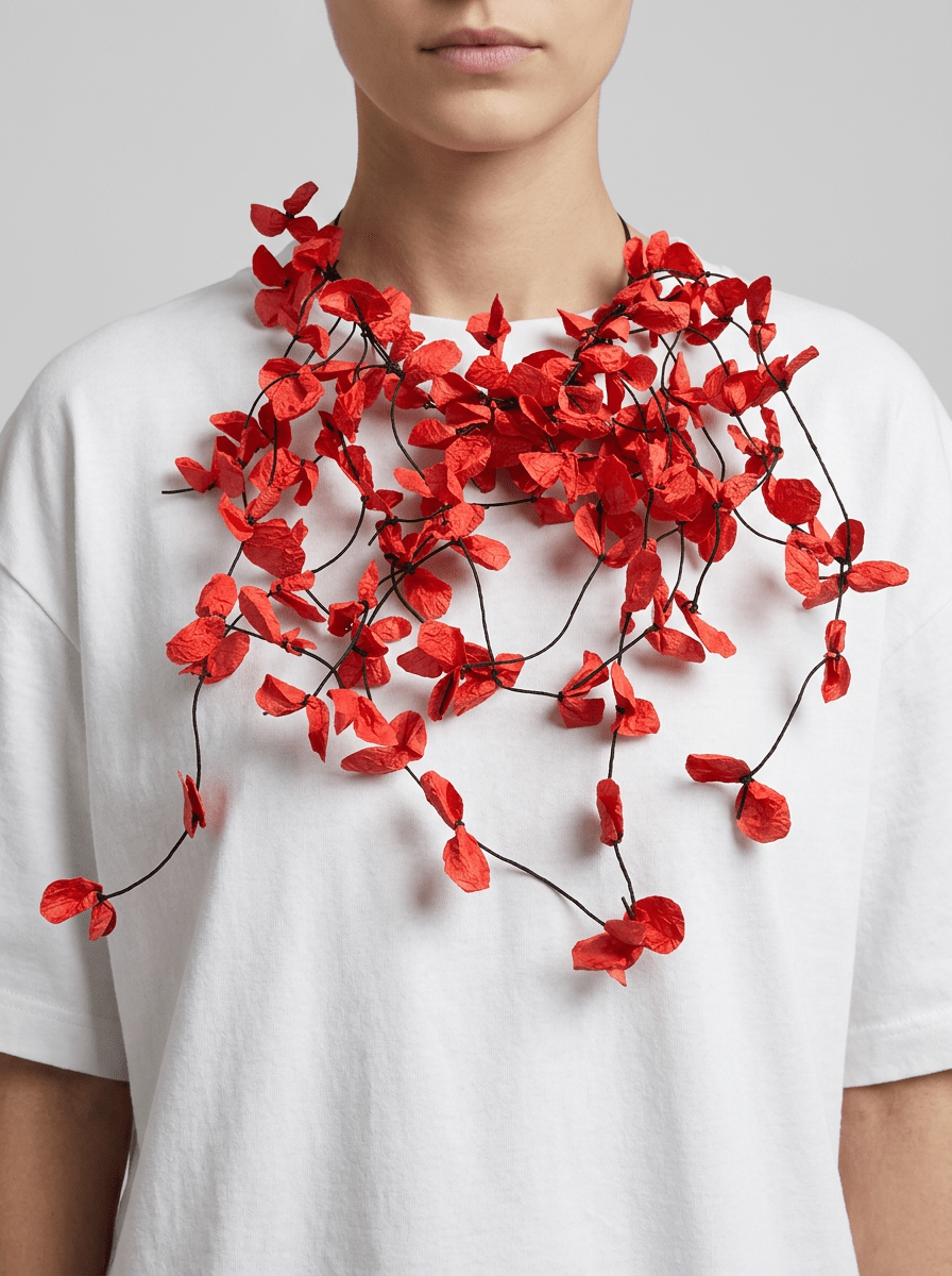 Collar Ana Hagopian Sakura Rojo