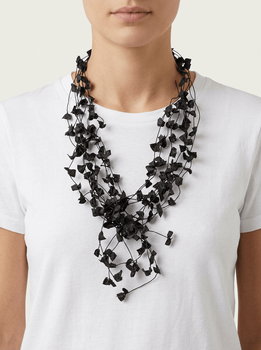 Collar Ana Hagopian Loop Long Negro