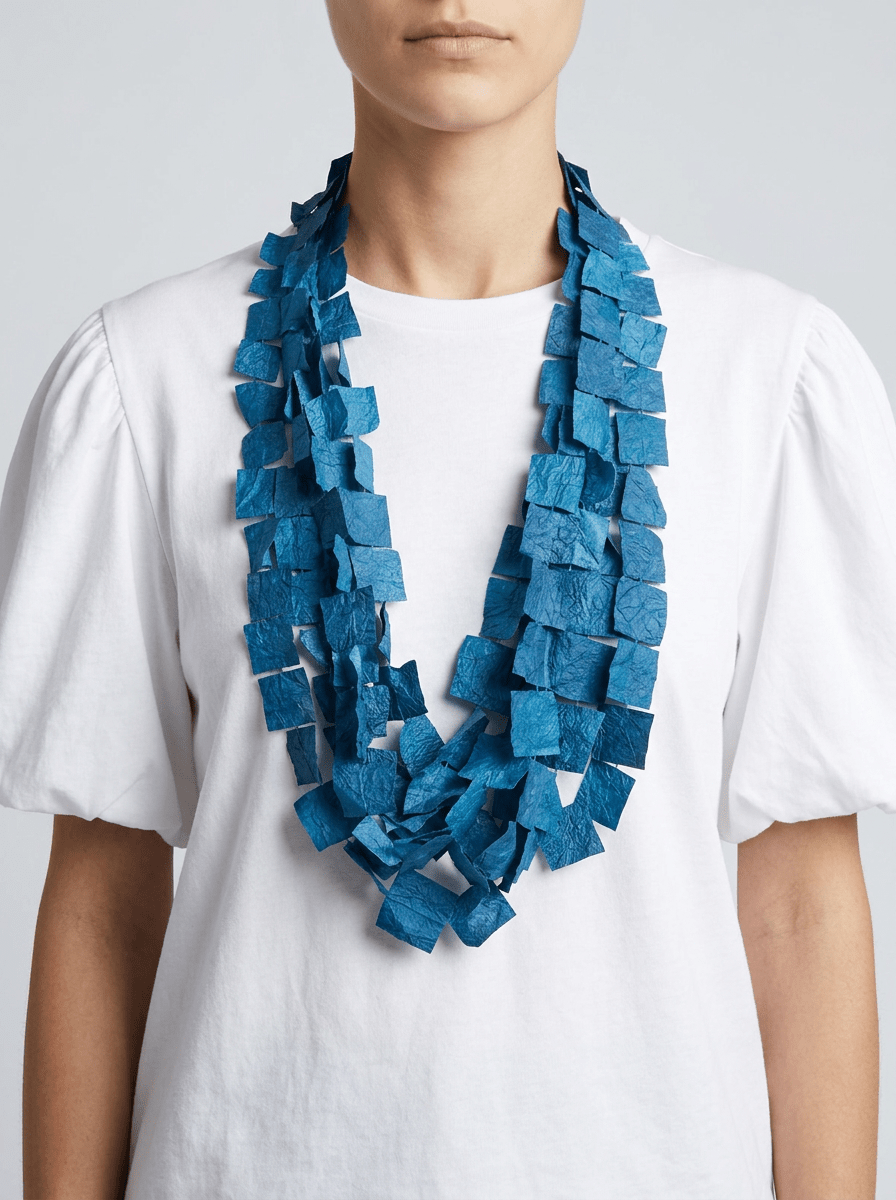 Collar Ana Hagopian Nest Long Azul Marino