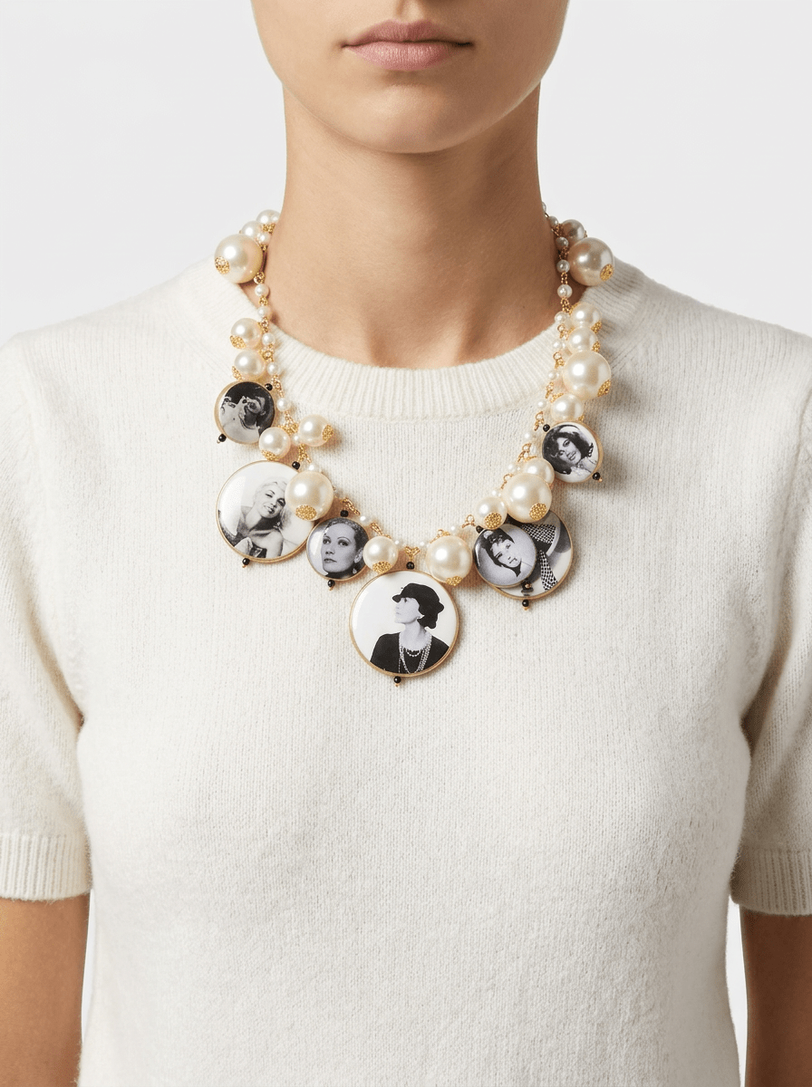 Collar Fabrizio Marcantelli Perlas Medallas Mujeres