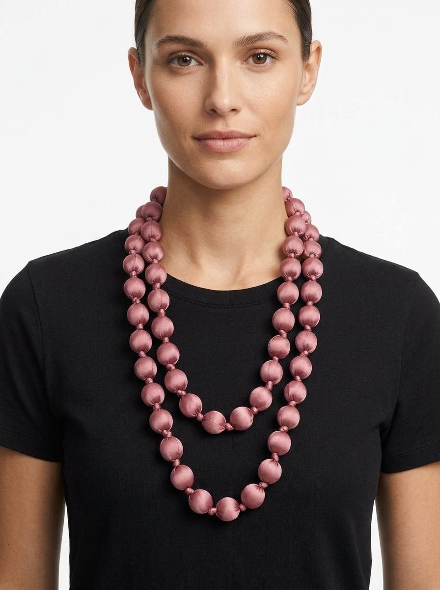 Collana il Baco Da Seta Maxi Balls Silk Buganvilla