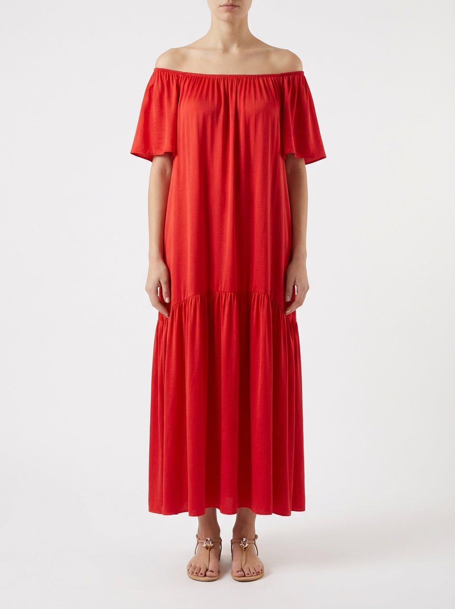 Robe en satin corail à manches courtes BYU