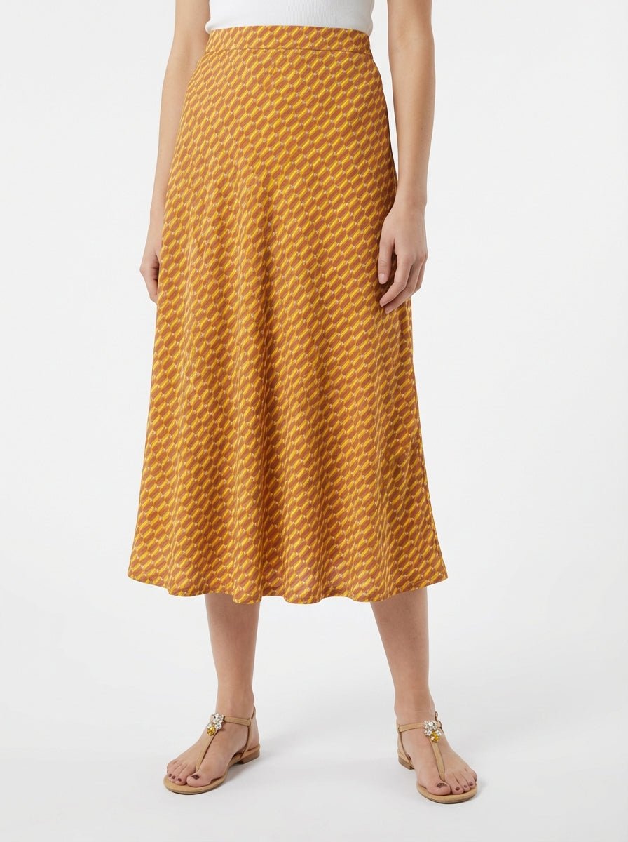 Falda Goodmatch Midi Evasé Estampado Geometrico