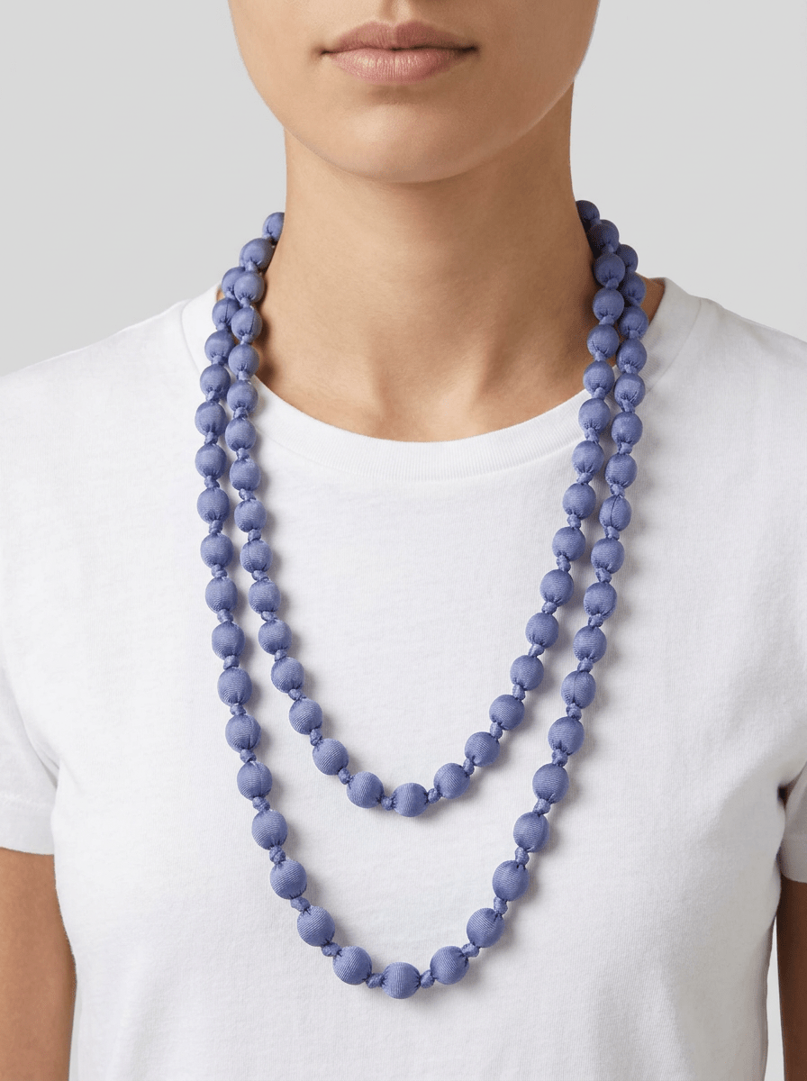 Collier  Il Baco Da Seta Boules de soie en jean