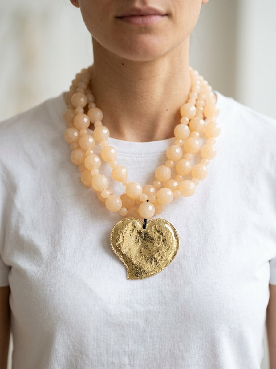 Collar Fabrizio Marcantelli Corazon Charol Oro