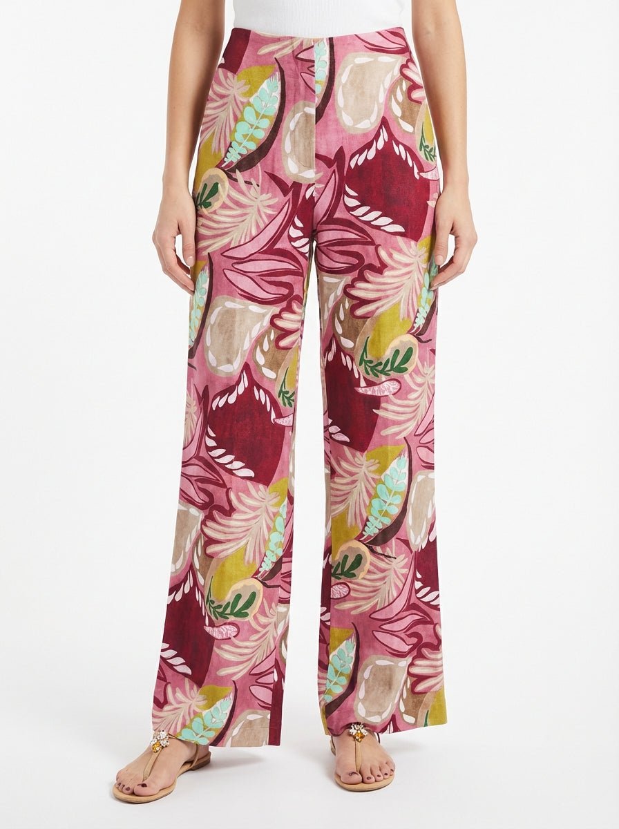 Pantalon en soie imprimé Agoefilo