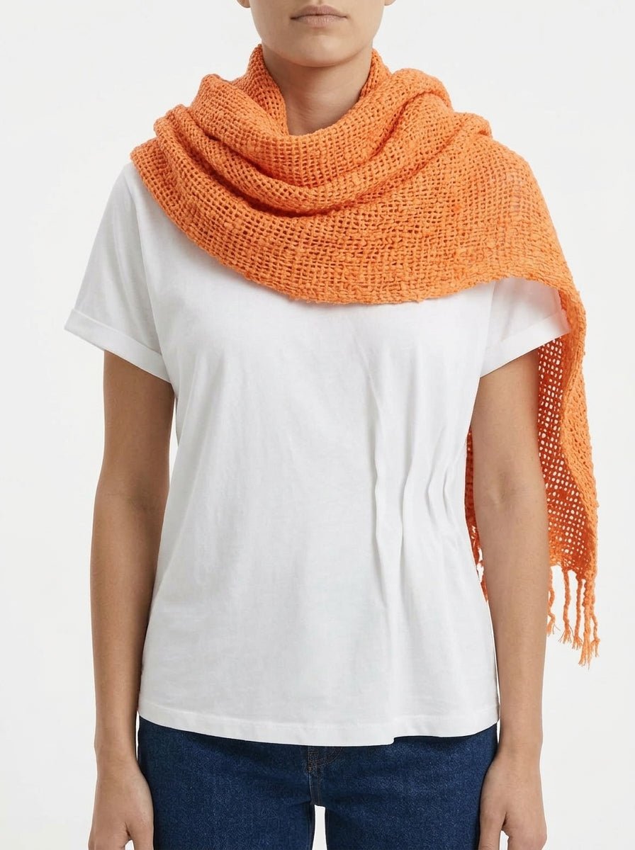 Scarf Il Baco Da Seta Orange Silk