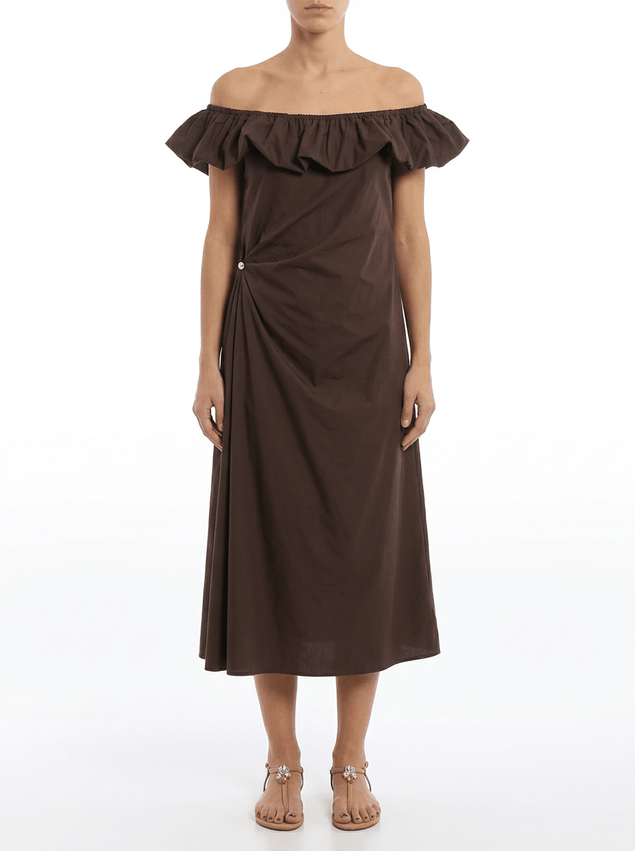 Robe à Volants SU Marron