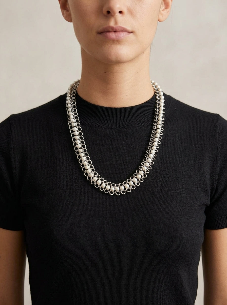 Collar Liviana Conti Metal y Perlas