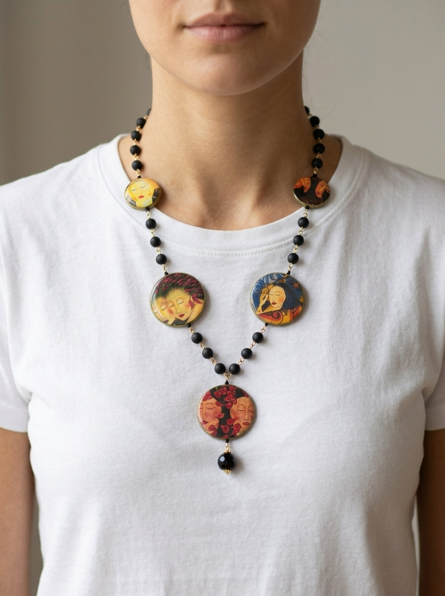 Collar Fabrizio Marcantelli Medallas Caras