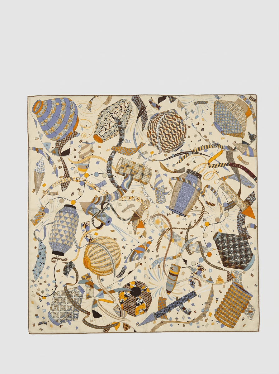 Foulard Maison Fanli Lanterne Blu