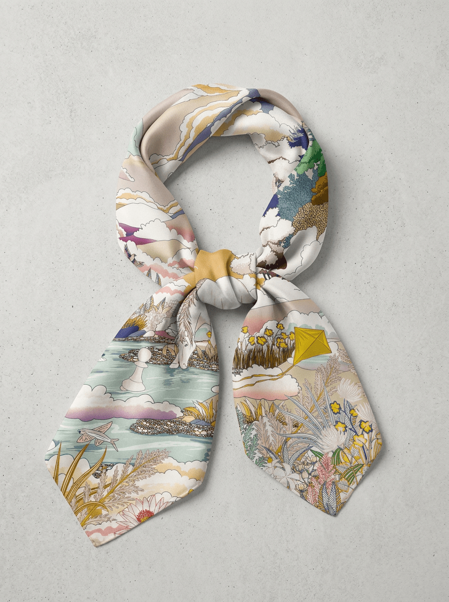 Foulard Maison Fanli Cavallo Grigio
