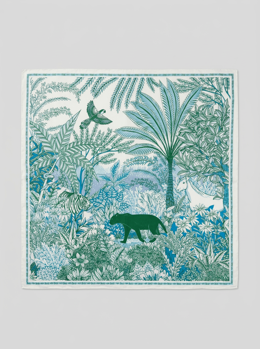 Foulard Maison Fanli Pantera in Foresta Cielo