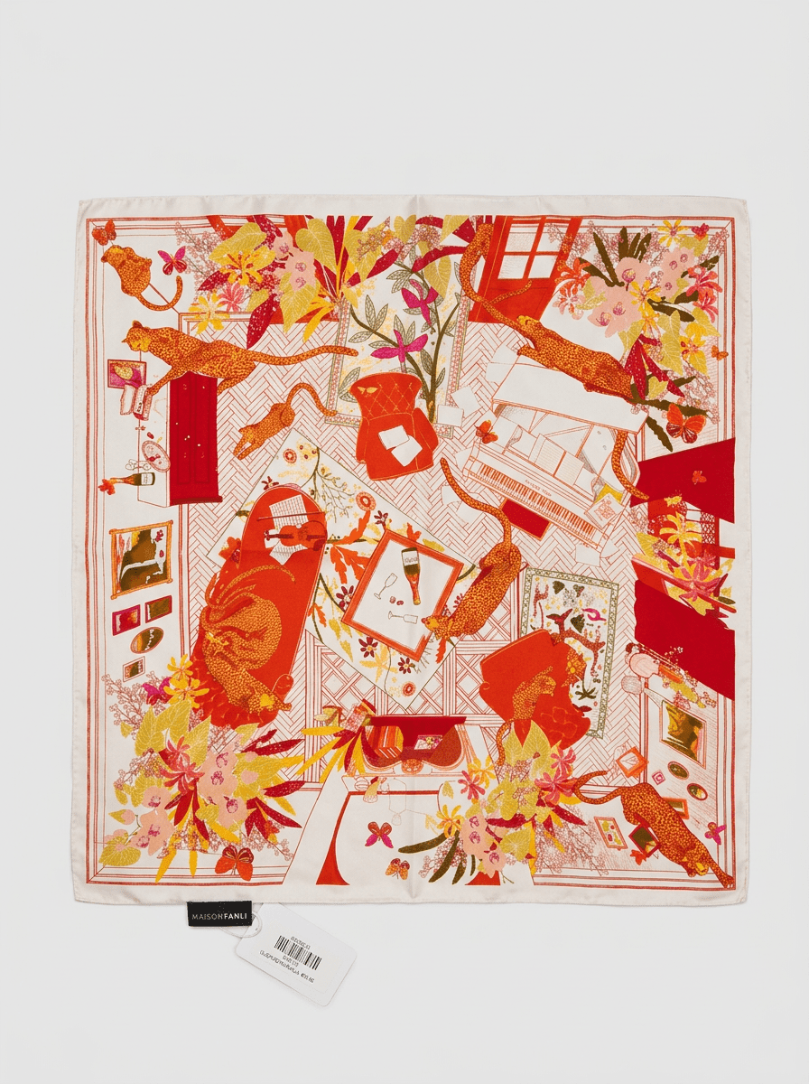 Maison Fanli Foulard Ghepardo Arancione