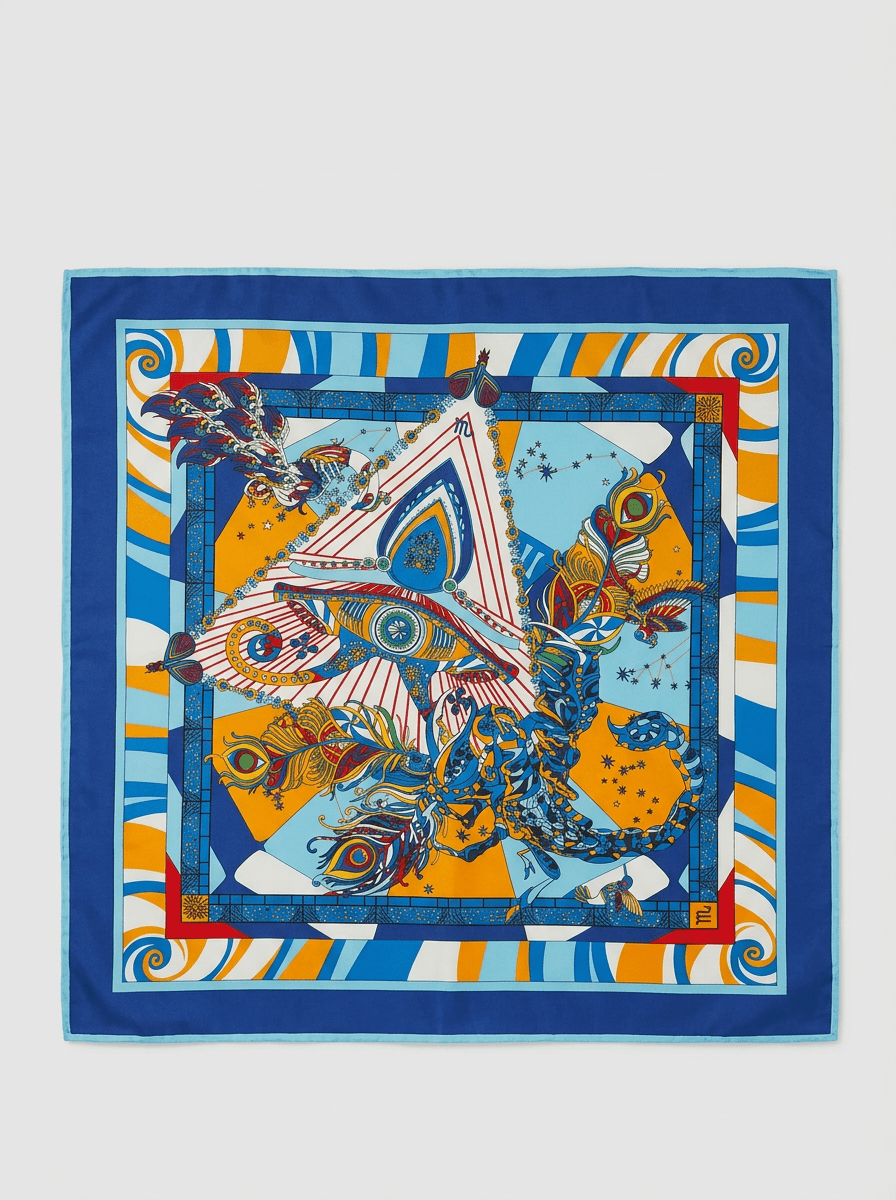 Foulard Maison Fanli Scorpione Blu
