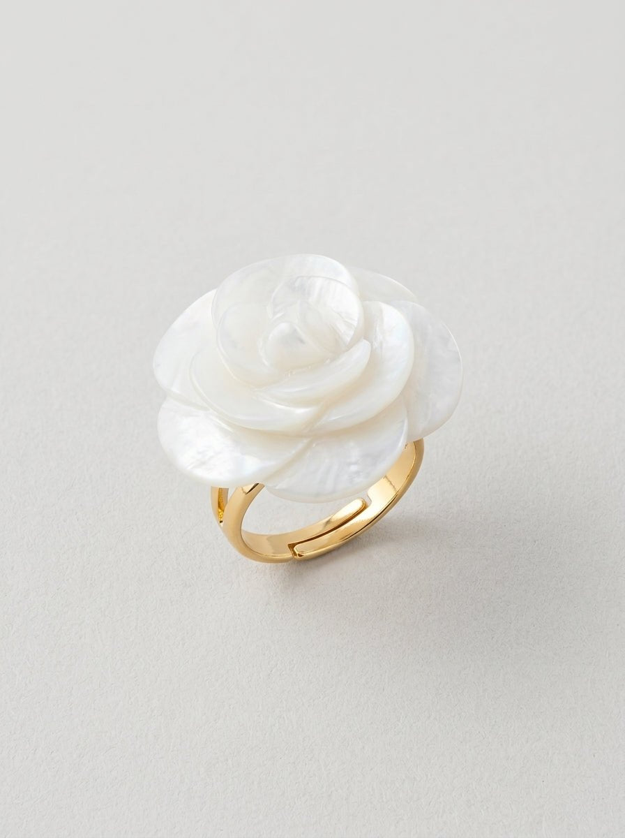 Anillo Il Baco Da Seta Camelia Blanco