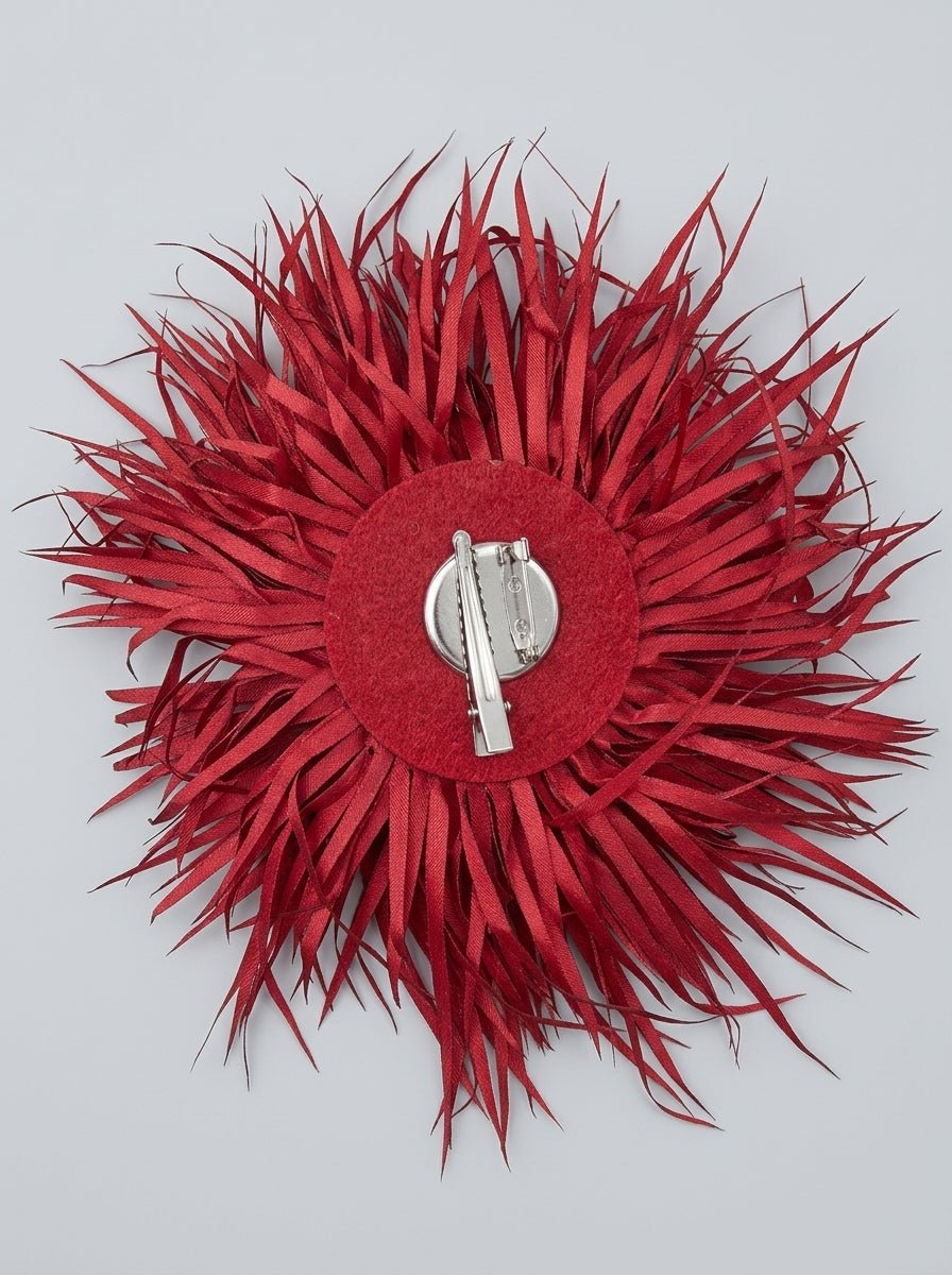 Broche Sissi Otto Style Plumas Burdeos