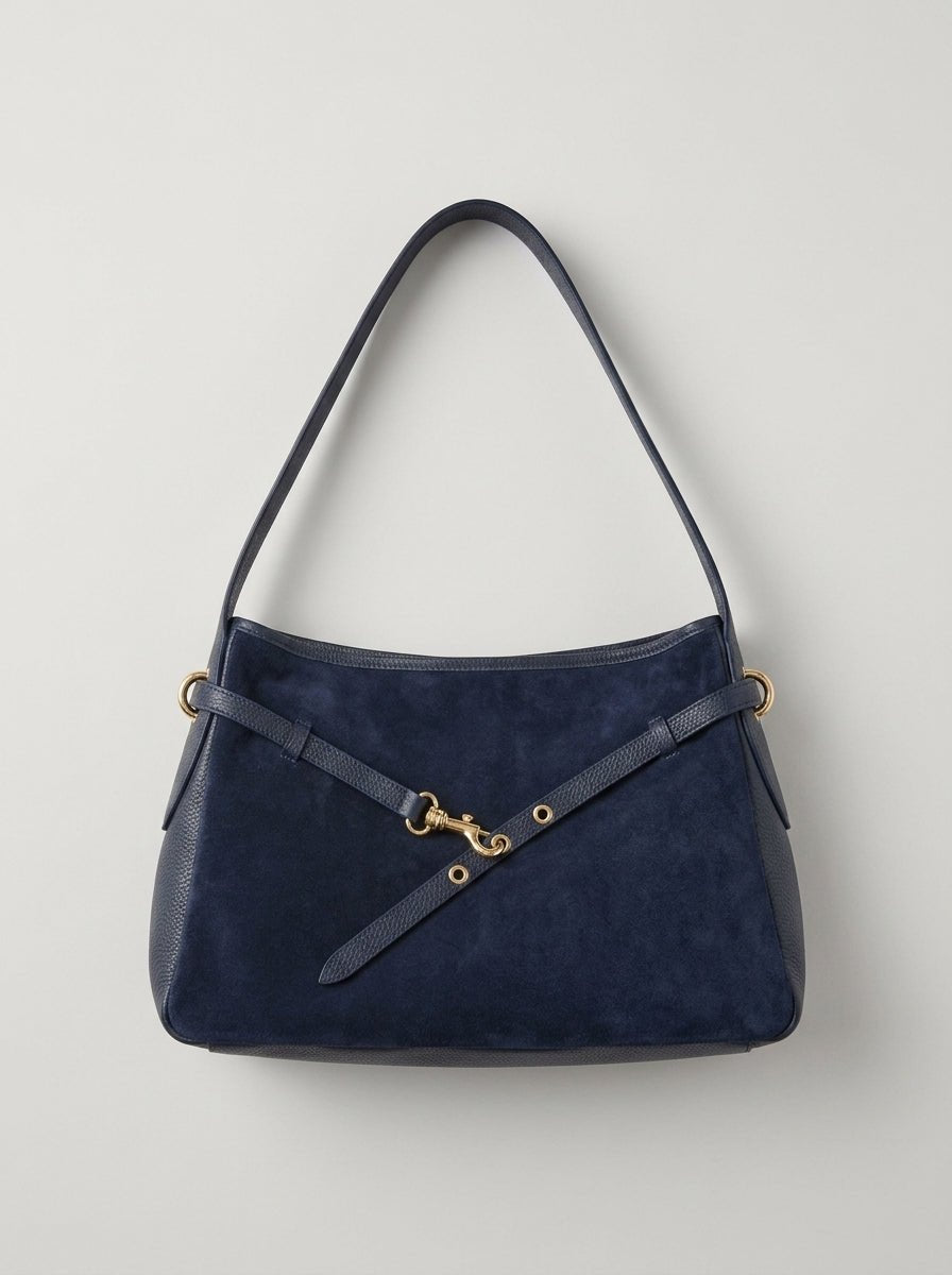 Bolso Maison Fanli Daim Victor Azul Marino