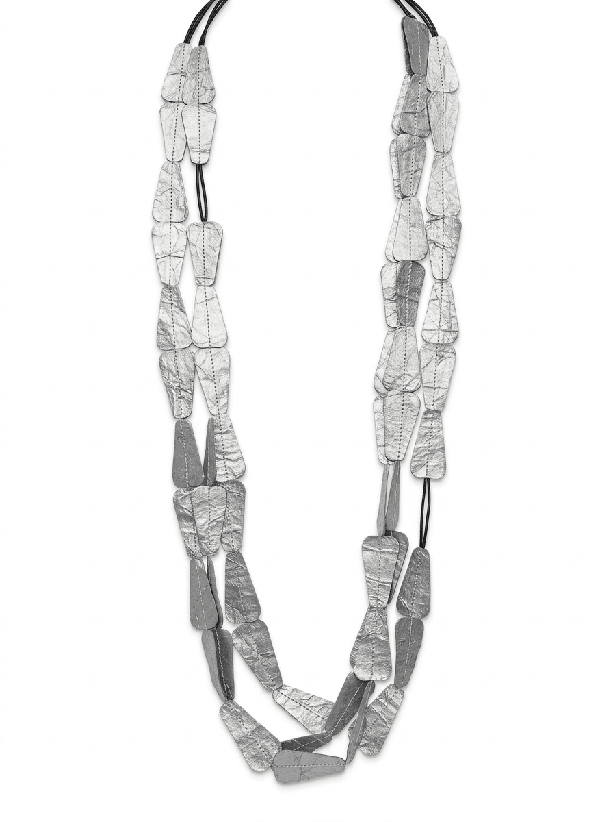 Collar Ana Hagopian Trap Metalic Plateado