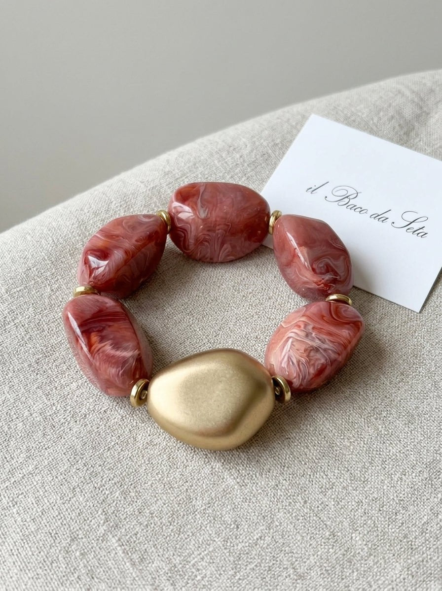 Pulsera Il Baco Da Seta Cuentas Rosa