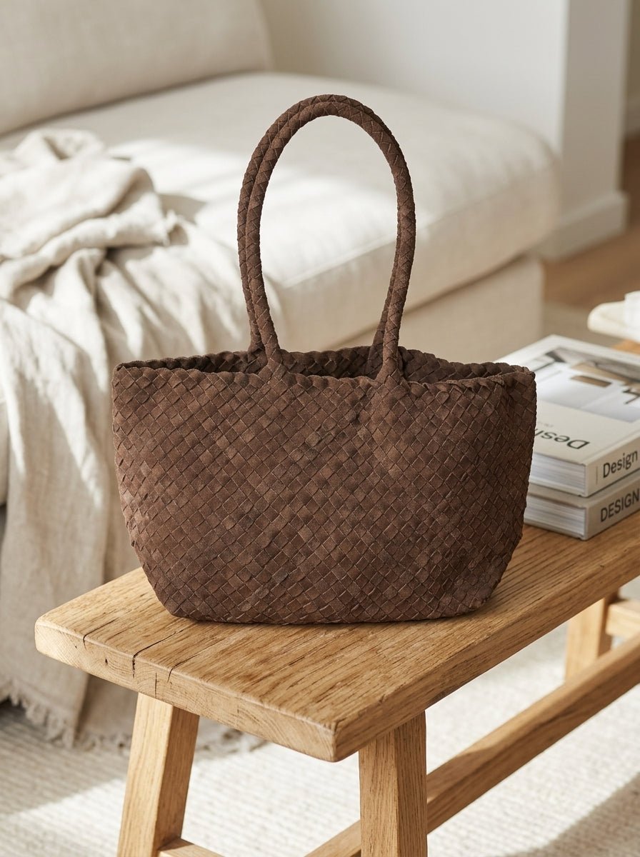 Bolso Veev Elo Mediano Suede Marron