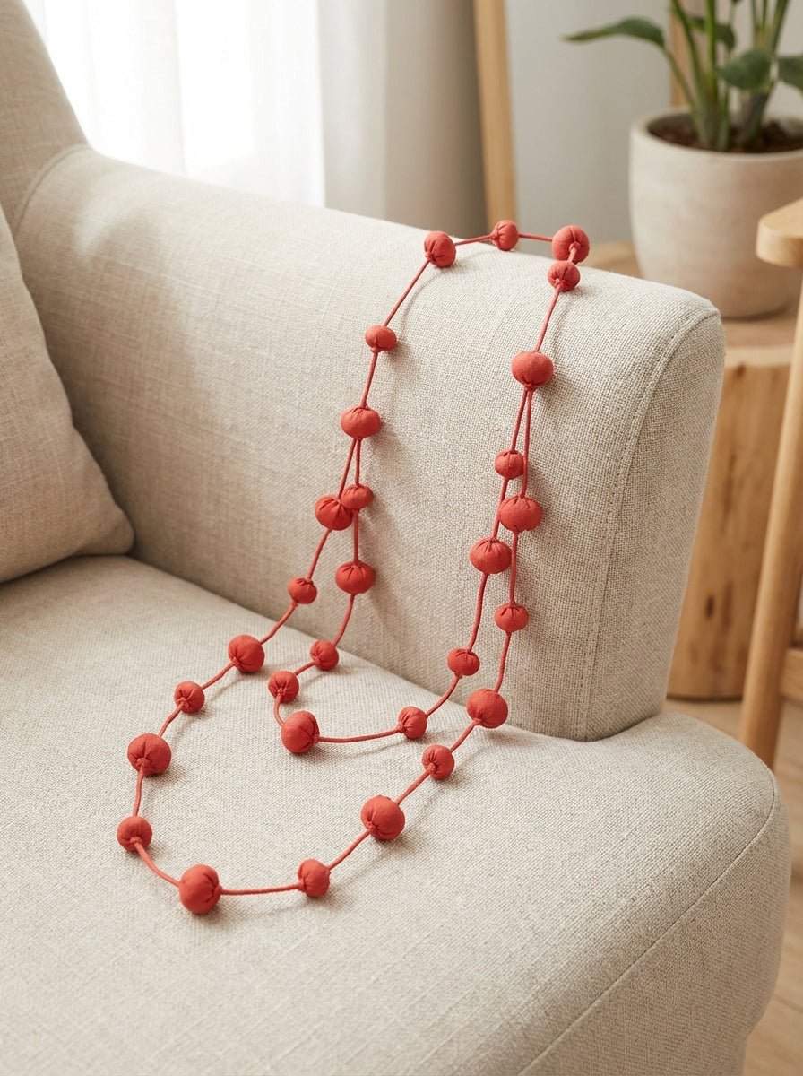 Collier Il Baco Da Seta Boules de Soie Cocoon Blush Nude