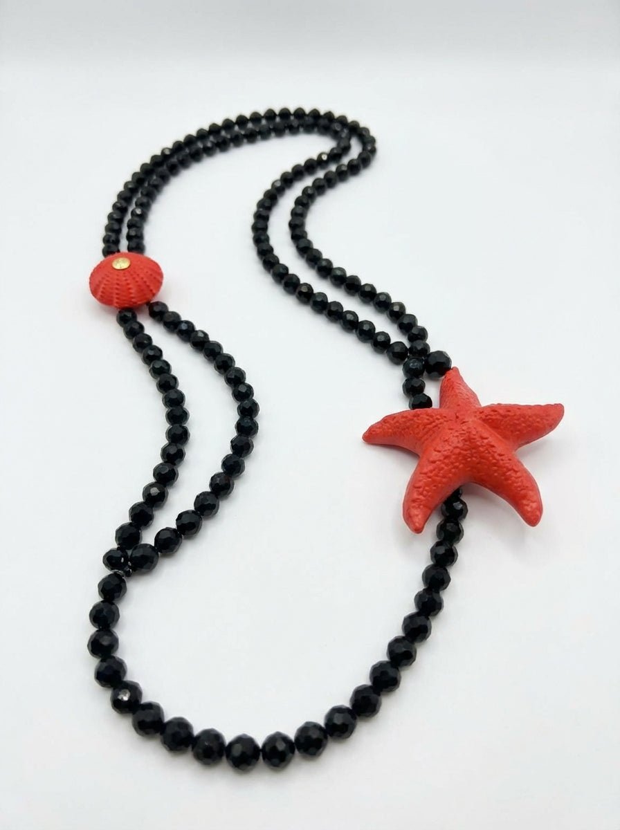 Collana Fabrizio Marcantelli Stella Arancione Navy