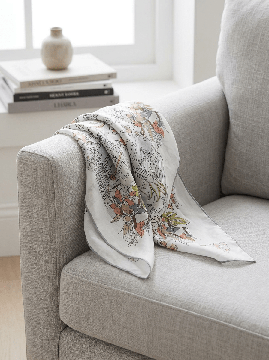 Foulard Maison Fanli Romantic Gray Journey