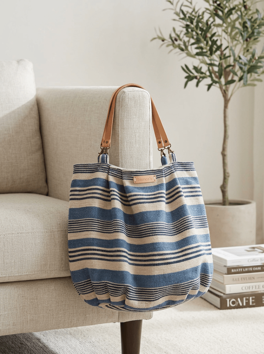 Bianca's Blue Striped Bag