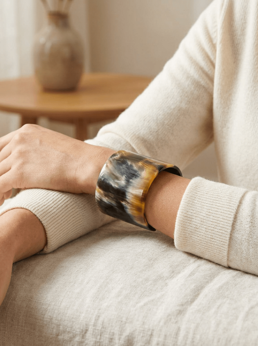 Brazalete Liviana Conti Cuerno Ancho Negro