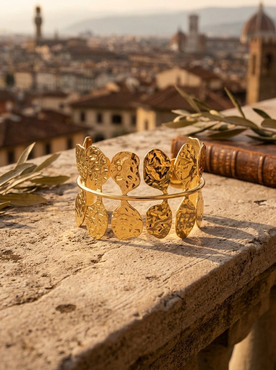 Pulsera Il Baco Da Seta Hojas Dorada
