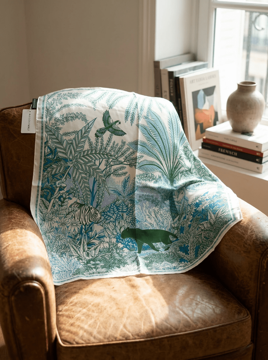 Foulard Maison Fanli Pantera in Foresta Cielo