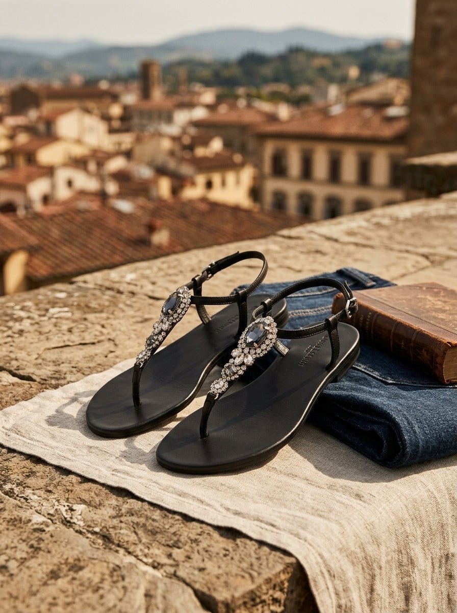 Sandalia Le Cappresi Black Stones Fight
