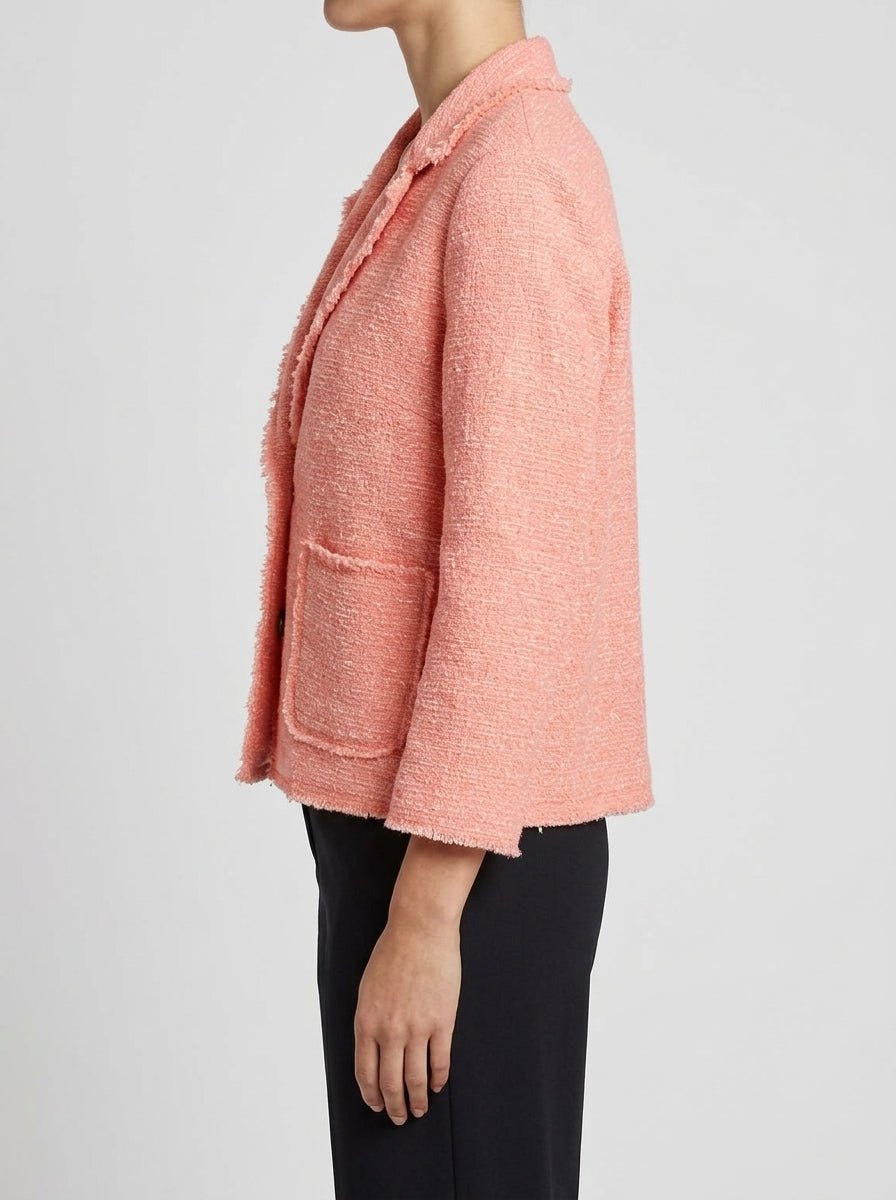 Chaqueta Base Milano Jaspeada Rosa Blanca