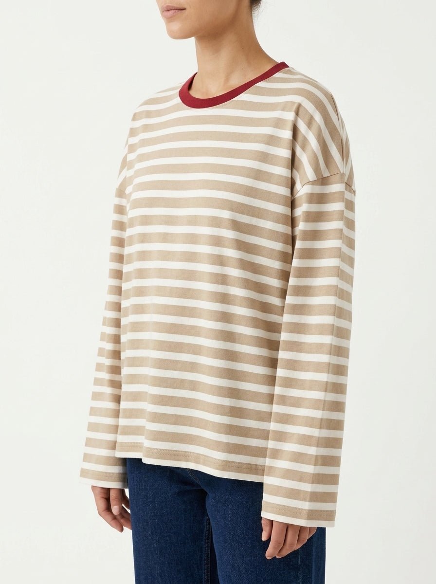 Camiseta Ecoalf Bergami Rayas Beige