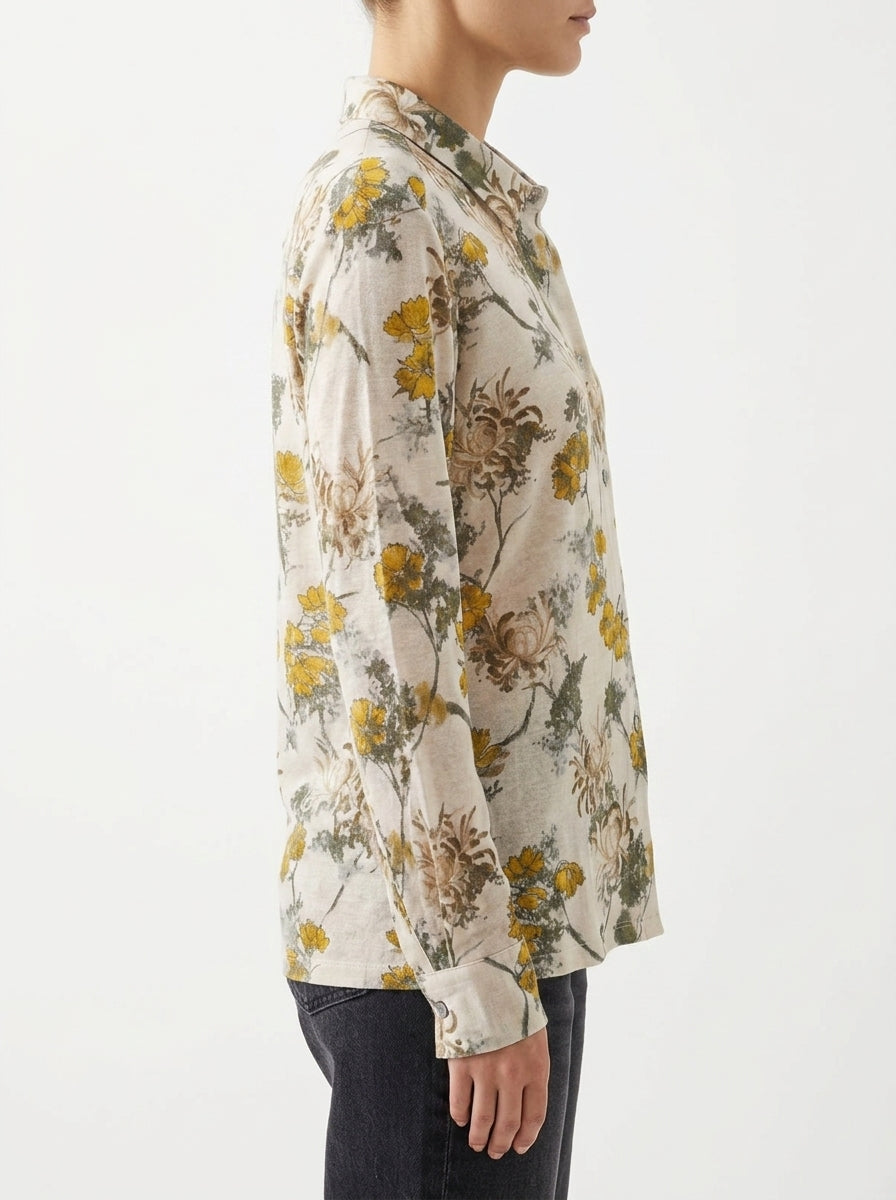 Camisa Rosso 35 Estampado Flores Crudo