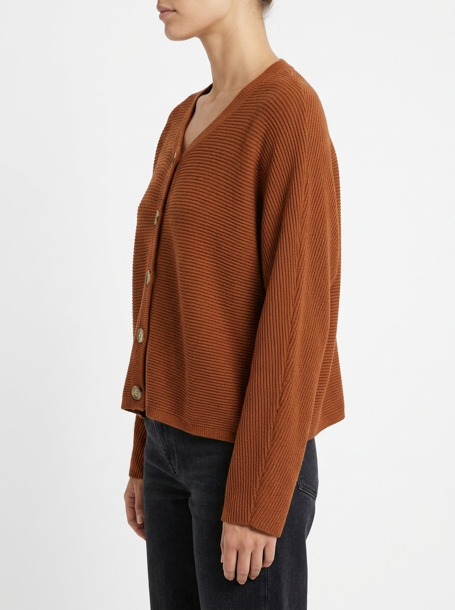 Cardigan Paisie Corto Marrón
