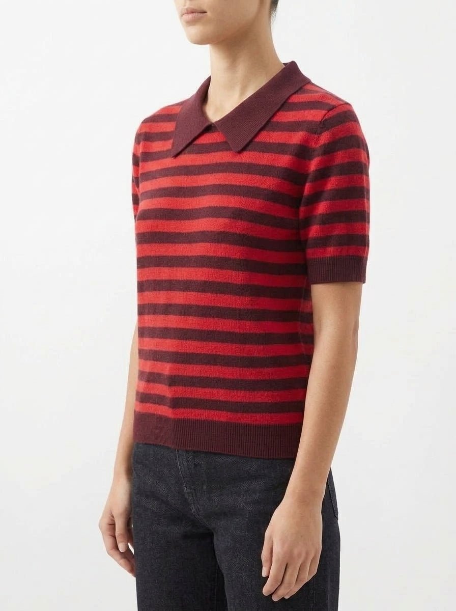 Jersey Floor Rayas Rojo