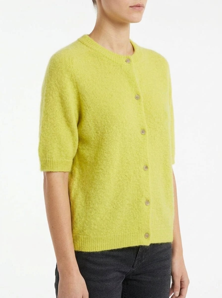 Cardigan Floor Manga Corta Amarillo