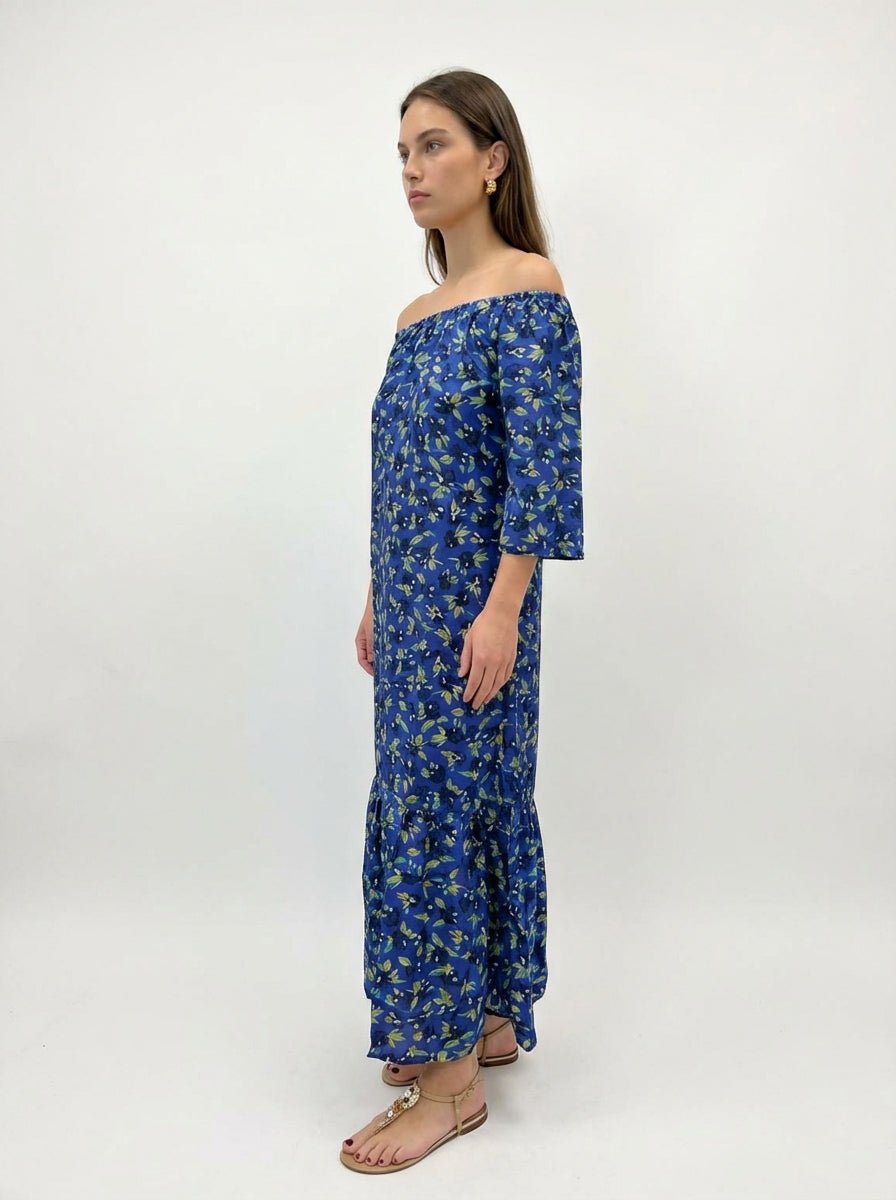 Vestido Mondo e Colori Seda Estampado Flores Anemona