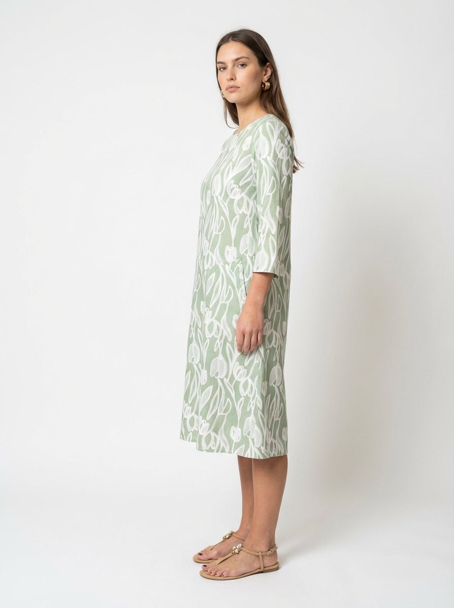 Vestido Whyci Milano Estampado Tulipanes